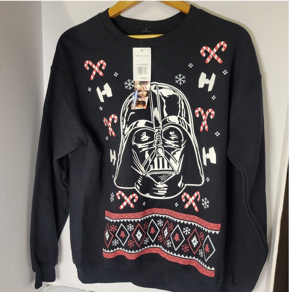 Star Wars Darth Vader Christmas Sweatshirt Black Holiday Medium 2SWC0872PF